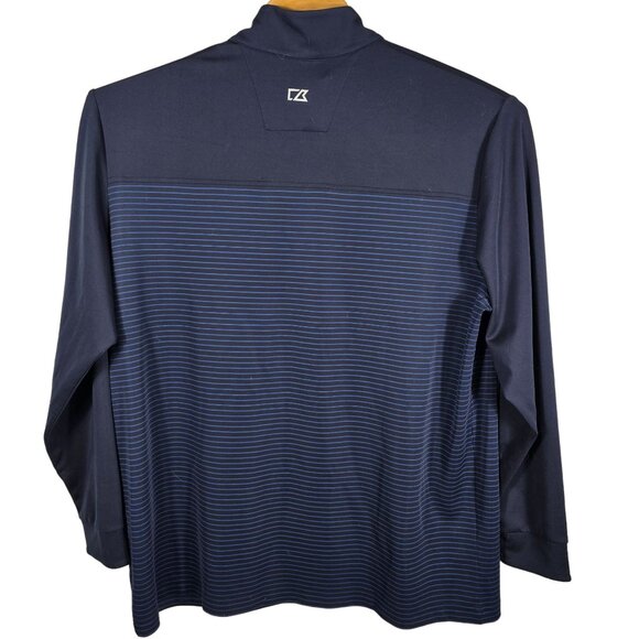 New England Patriots 1/4‎ Zip Pullover Lightweight Jacket 2XB Men's Blue Striped - Picture 3 of 9
